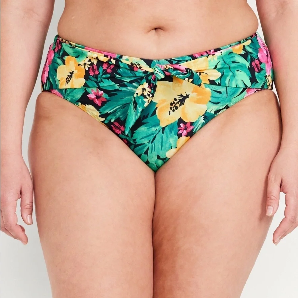 Old Navy Womens Tropical Floral High Rise Front Lined Bikini Swim Bottom 3X
